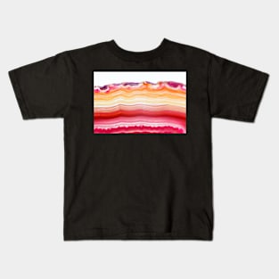 Red and orange agate mineral super macro Kids T-Shirt